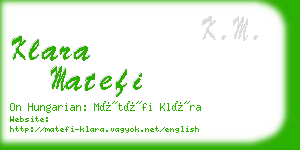 klara matefi business card